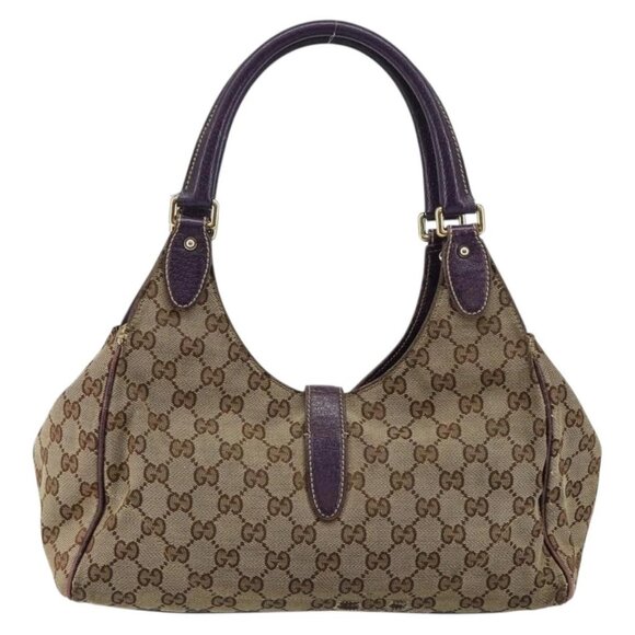 GUCCI GG Canvas Jackie Shoulder Bag Beige Gold 145819 Auth bs29800 - Picture 3 of 16